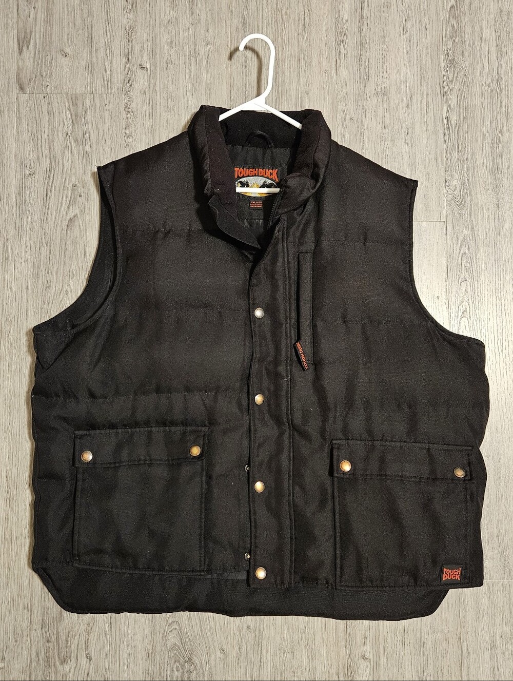 Tough Duck Men's Black Quilted Feather Insulated Work Vest